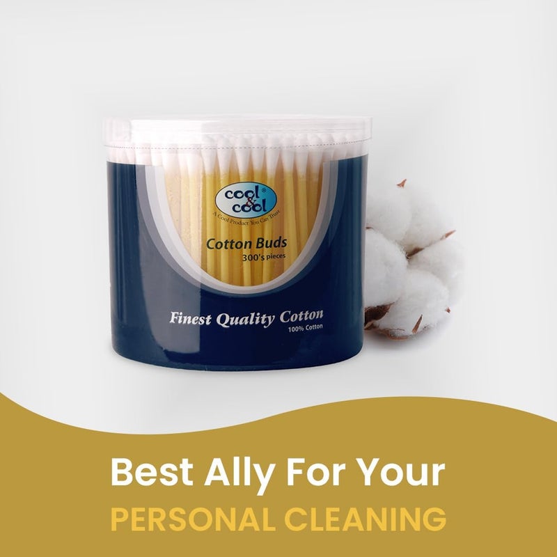 Cool & Cool Cotton Buds - Pack of 3 (3 x 300 Count) - Image 2